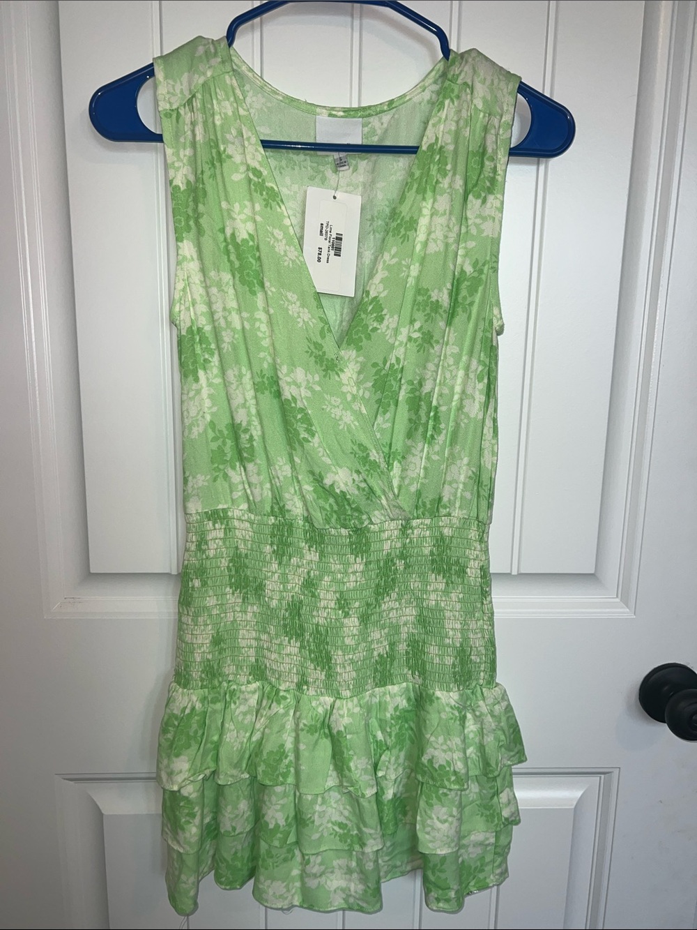 NWT! Skylar + Madison Cottagecore Green Floral Sleeveless Ruffle Dress Sz Small